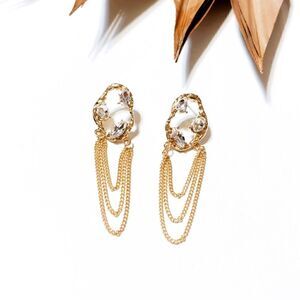 Rhinestone decor earrings S531